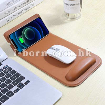 皮革無線充電滑鼠墊